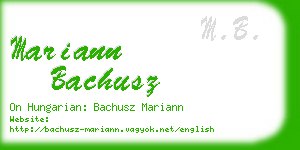 mariann bachusz business card